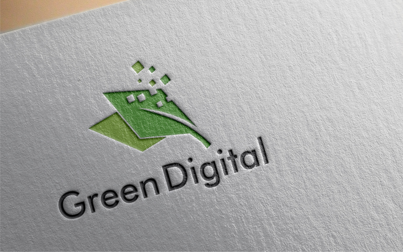 Modelo de logotipo digital verde