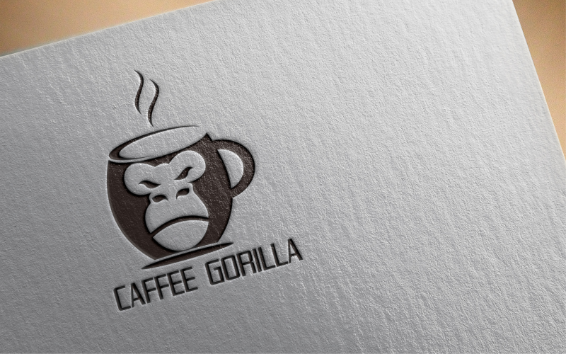 Modelo de logotipo do Caffee Gorilla
