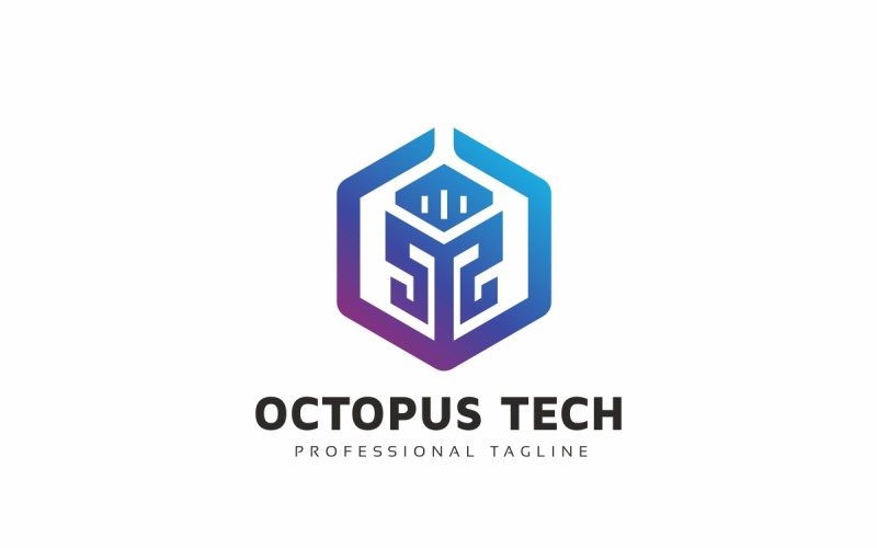 Download Шаблон логотипа "Octopus Tech Logo Template" / Octopus Tech Logo Template - Шаблон логотипа на тему графика angry,animal,animals,branding,business,club,electronic,fish,food,icon,kraken,mascot,monster,nature,ocean,octo,octopus,predator,restaurant,sea