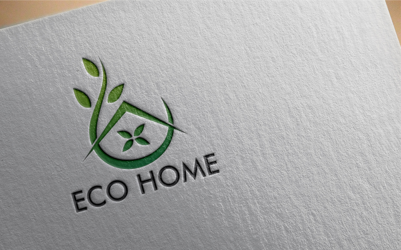 Шаблон плоского логотипа Green Home