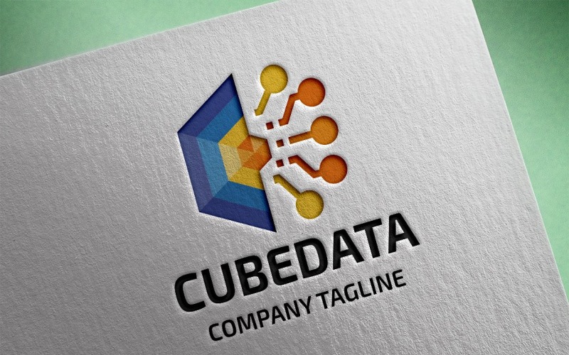 Download Шаблон логотипа "Cube Data Logo Template" / Cube Data Logo Template - Шаблон логотипа на тему графика agency,cube logo,cube technology,data,digital cube,digital logo,hexagonal,internet,media,modern,multimedia,smart cube,studio,triangle,web