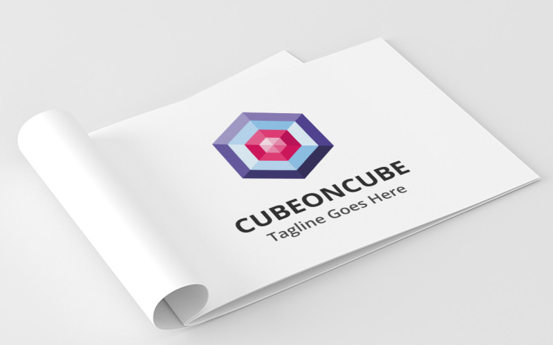 Download Шаблон логотипа "Cube on Cube Logo Template" / Cube on Cube Logo Template - Шаблон логотипа на тему графика agency,blue,blue cube,cube logo,cube technology,digital cube,digital logo,hexagonal,internet,media,modern,multimedia,red,red cube,smart cube,studio,triangle,web