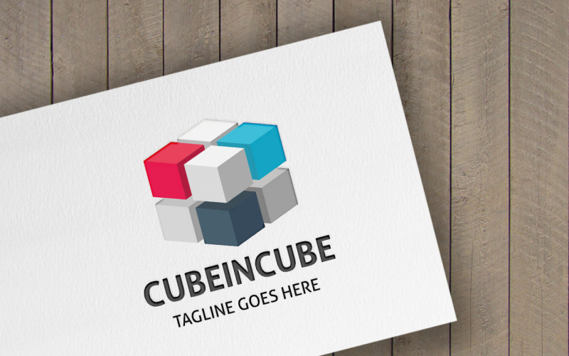 Cubo en plantilla de logotipo de cubo