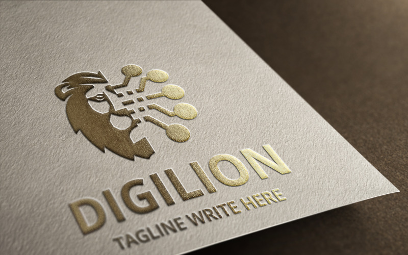 Download Шаблон логотипа "Digilion Logo Template" / Digilion Logo Template - Шаблон логотипа на тему графика animal,cat,creative,crest,digital,design,emblem,gear,king,king lion,lion,lion brand,lion head,lion king,lion logo,logo,mark,power,techno,the lion