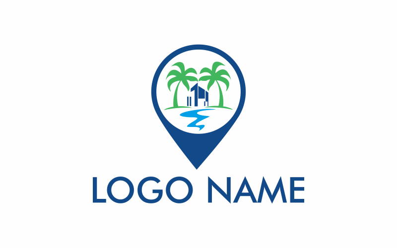 Modello di Logo Beach Point