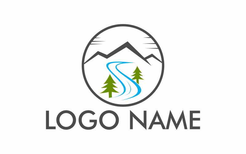 Шаблон логотипу abstrac Mountain line