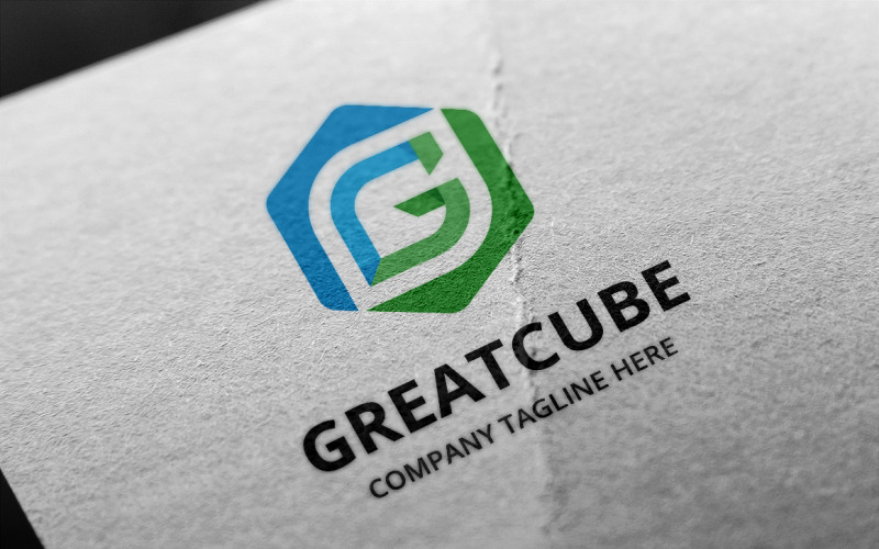 Шаблон логотипа Great Cube - буква G