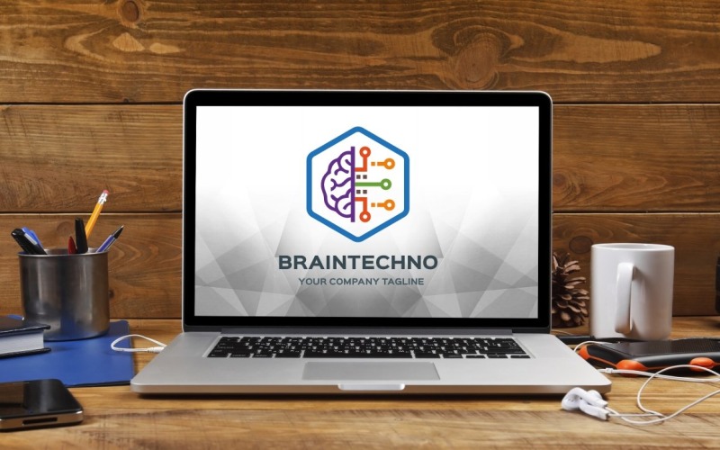 Download Шаблон логотипа "Brain Techno Logo Template" / Brain Techno Logo Template - Шаблон логотипа на тему графика brain,brand,code,colorful,creation,creative,digital,firm,human,human brain,idea,identity,innovation,market,modern clean,programs,smart,software,technology,think