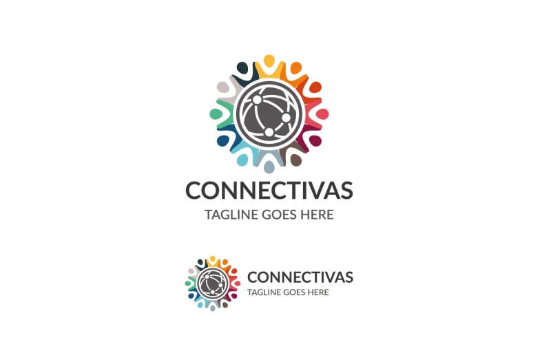 Download Шаблон логотипа "Connectivas Logo Template" / Connectivas Logo Template - Шаблон логотипа на тему графика global,connection,internet,network,link,technology,web,connect,modern,wireless,social,media,earth,cloud,tech,software,globe,circle,sphere,networking