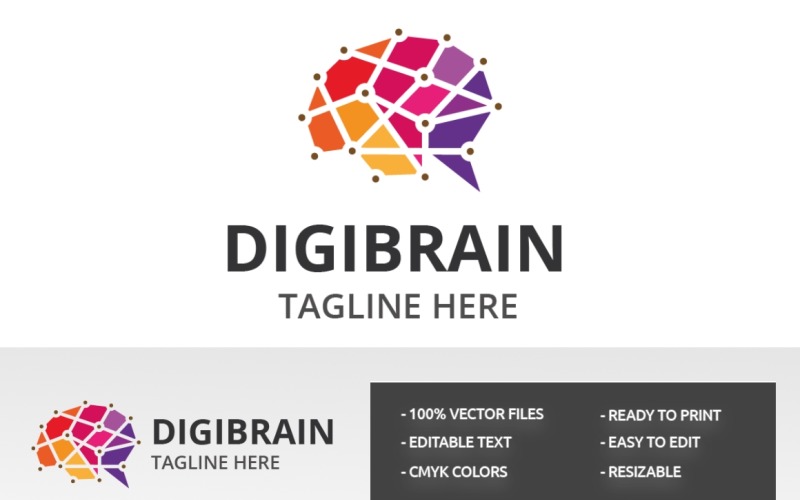 Download Шаблон логотипа "Digibrain Logo Template" / Digibrain Logo Template - Шаблон логотипа на тему графика brain,brainstorm,brainwash,brand,branding,bright,concept,designer,development,electro,electronic,human brain,idea,identity,intelligent,it,mobile,programmer,smart,software