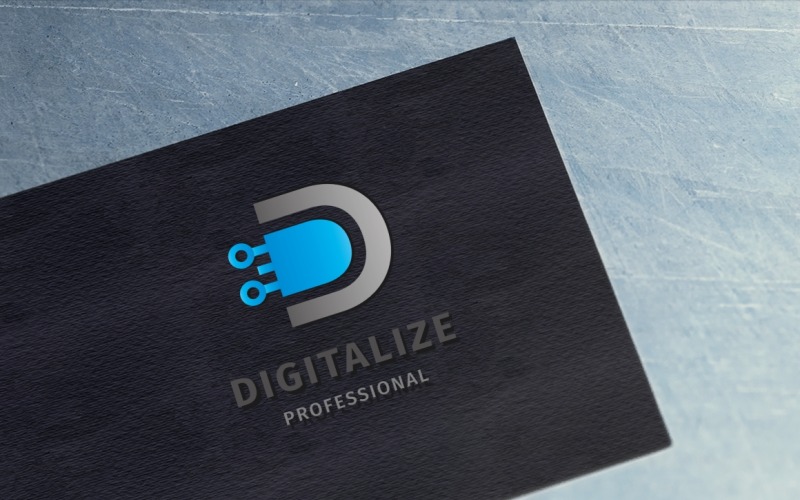 Digitale - modello di logo della lettera D.