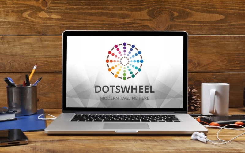 Dots Wheel logotyp mall