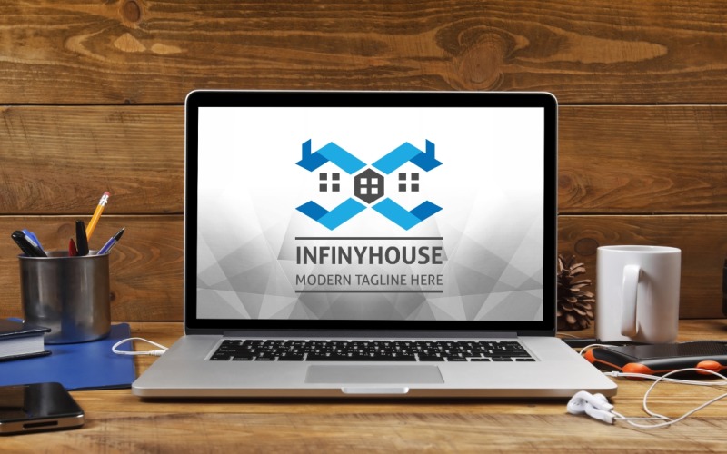 Download Шаблон логотипа "Infiny House Logo Template" / Infiny House Logo Template - Шаблон логотипа на тему графика blue,blue house,build,building,cash,cheap,consult,credit,expensive,home,house,infinity,infinity symbol,location,luxury,paint,market,marketing,modern,money
