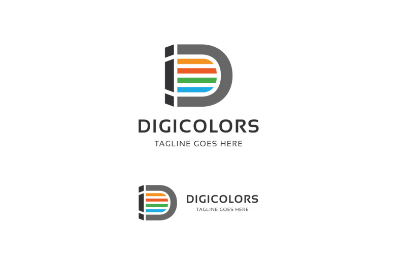 Download Шаблон логотипа "Letter D - Digicolors Logo Template" / Letter D - Digicolors Logo Template - Шаблон логотипа на тему графика agency,color,d letter,digital,digital media,letter d,logo d,media,web