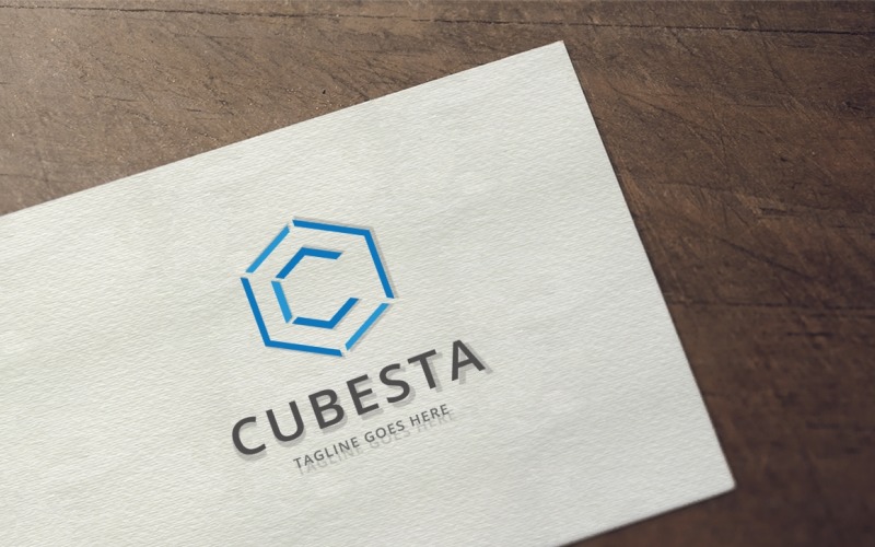 Plantilla de logotipo de letra C de Cubesta