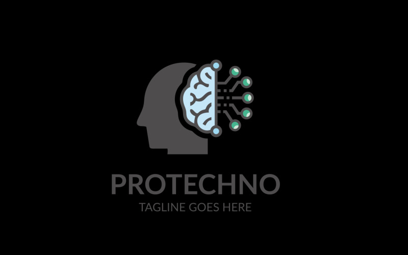 Download Шаблон логотипа "Protechno Logo Template" / Protechno Logo Template - Шаблон логотипа на тему графика brain,brand,code,colorful,creation,creative,digital,firm,human,human brain,idea,identity,innovation,market,modern clean,programs,smart,software,technology,think