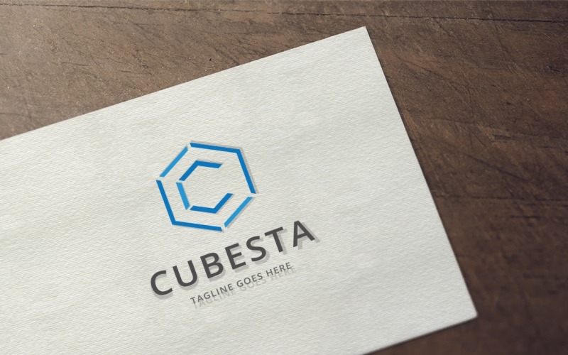 Шаблон логотипа буква C Cubesta