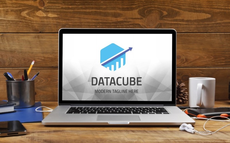 Шаблон логотипа куб данных