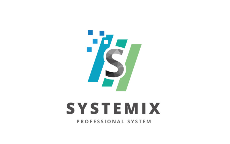 Systém - písmeno S Logo šablona