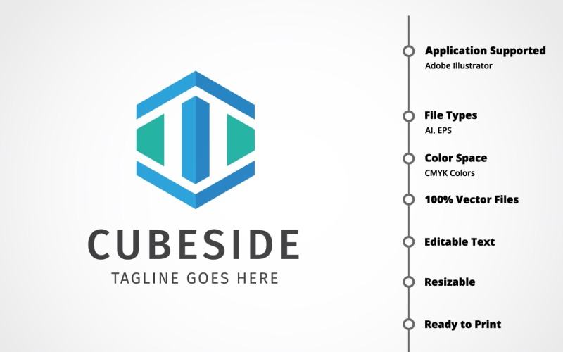 Download Шаблон логотипа "Cubeside Logo Template" / Cubeside Logo Template - Шаблон логотипа на тему графика brand,branding,business,compass,cube,cubic,cubical,datas,digital,dimension,firm,group,hexa,hexagon,identity,inside,it,media,pixel,print