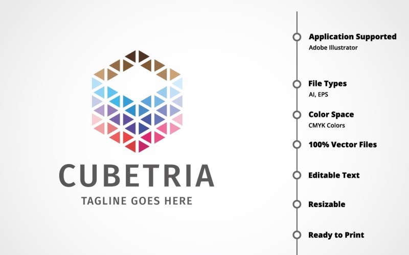 Download Шаблон логотипа "Cubetria Logo Template" / Cubetria Logo Template - Шаблон логотипа на тему графика box,brainstorm,brand,bright,colorful,creative,creativity,cube,cubic,cubical,data,development,digital,dimension,hexagon,hexagonal,idea,identity,motion,pixel