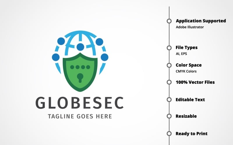 Download Шаблон логотипа "Global Security Logo Template" / Global Security Logo Template - Шаблон логотипа на тему графика business,capital,communication,core,corporate,creative,export,global,globe,identity,international,marketing,media,metric,network,networking,professional,protection,safe,safety