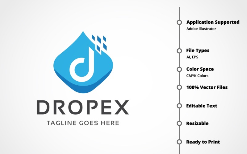 Download Шаблон логотипа "Letter D - Drop Logo Template" / Letter D - Drop Logo Template - Шаблон логотипа на тему графика app,business,color,company,design,gradient,letter,logo,media,mobile,modern,professional,simple,template