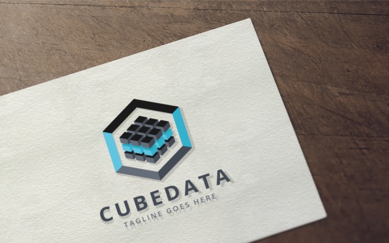 Modelo de logotipo de dados do cubo