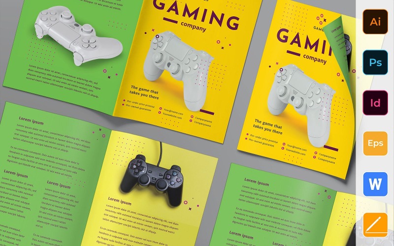Bifold Gaming Company brosúra - Vállalati-azonosság sablon
