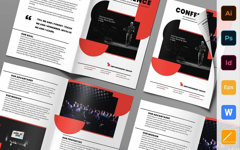 Bifold konferencia brosúra - Vállalati-azonosság sablon