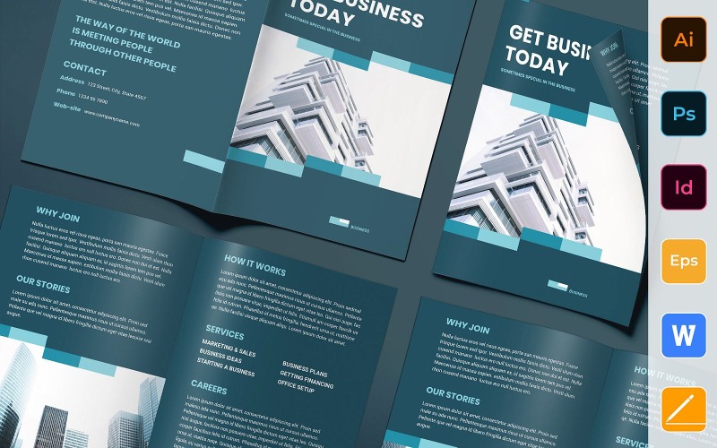 Brochure de réseautage d'entreprise à deux volets - Modèle d'identité d'entreprise