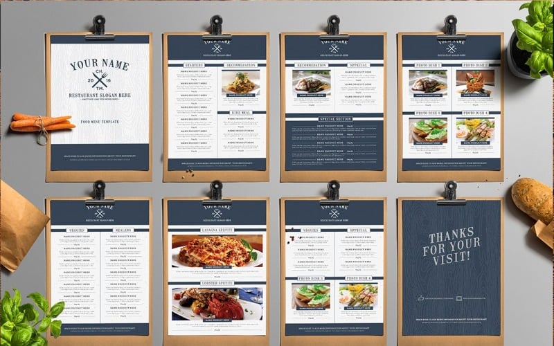 Classy Food 5. menü - Vállalati-azonosság sablon