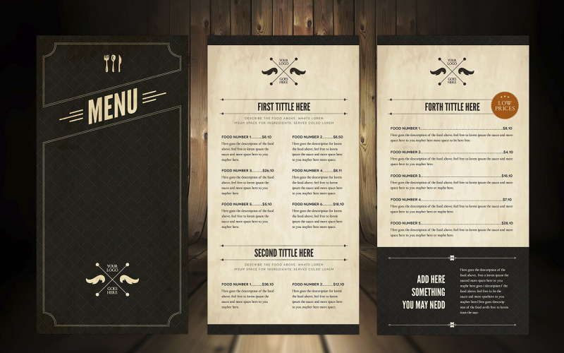 Menú de comida elegante 5 - Plantilla de identidad corporativa