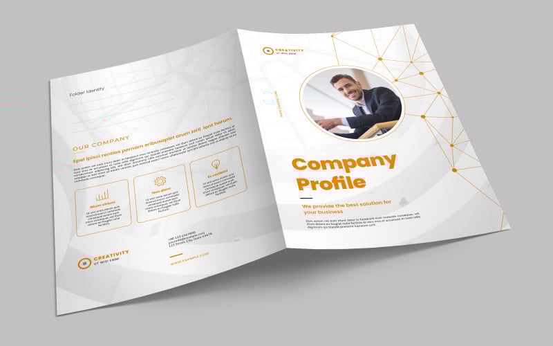 Download Фирменный стиль "Presentation Folder Creative - Corporate Identity Template" / Presentation Folder Creative - Corporate Identity Template - Фирменный стиль на тему графика folder,identity,network,connection,orange,creative,company,marketing,business,white