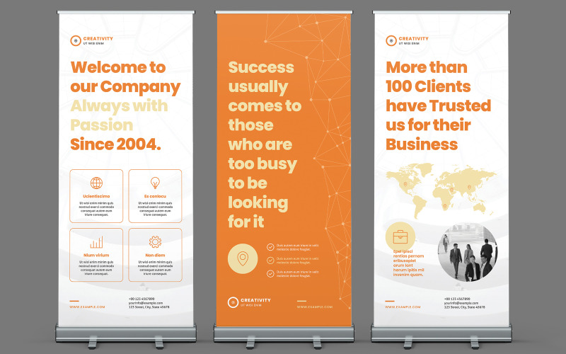 Roll-Up Banner Set Creative - Modèle d'identité d'entreprise