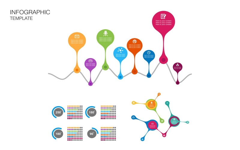 Elementos de infográfico do modelo analítico