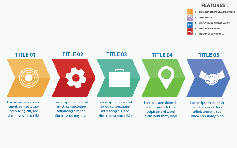 Flecha Proceso Pasos Conceptos Diseño Vectorial Elementos Infográficos