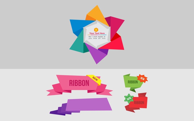 Ribbon Design Template Infographic Elements