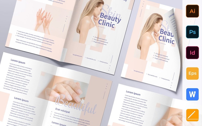 Skin Beauty Clinic Brochure Bifold - Huisstijlsjabloon