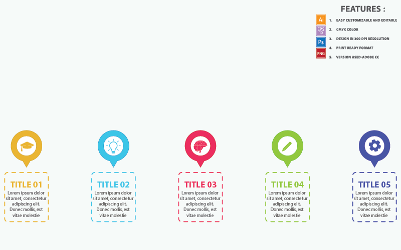 Soyut Grafik Diyagramı Adımları Kavramları Infographic Öğeleri