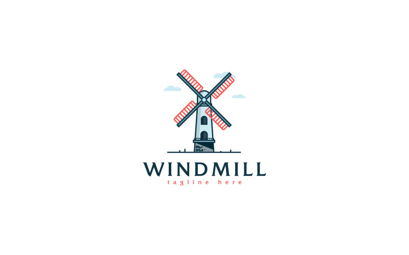 Download Шаблон логотипа "Windmill Logo Template" / Windmill Logo Template - Шаблон логотипа на тему графика windmill logo,wind,air,fan,old,simple logo,agricultural