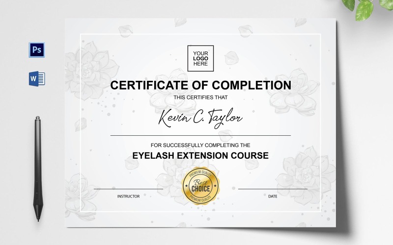 Black and White Minimal Certificate Template