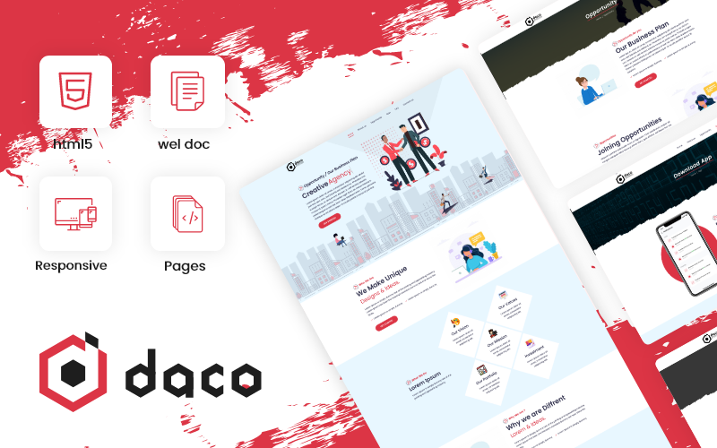 Daco - Website-Vorlage für Unternehmensberatungsthemen