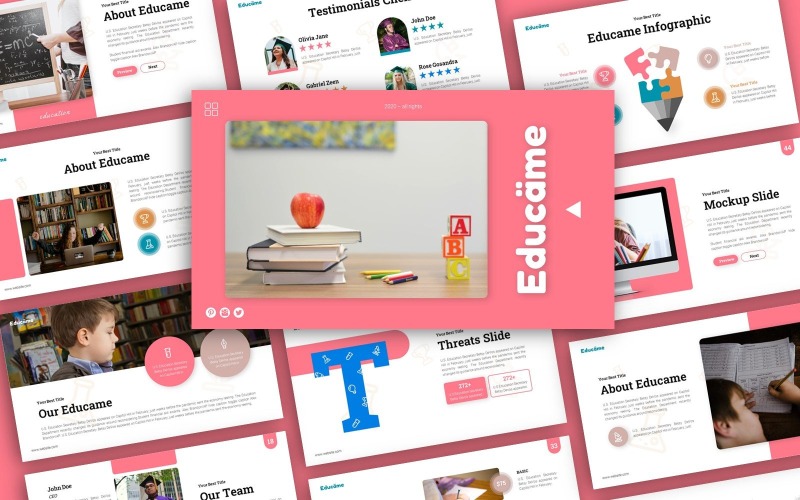 Educame utbildningspresentation PowerPoint-mall