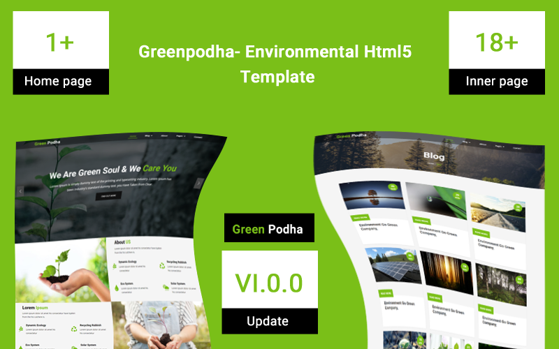 Greenpodha- Çevresel Html5 Web Sitesi Şablonu