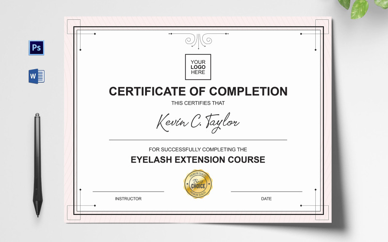 Download Шаблон сертификата "Minimalist Certificate Template" / Minimalist Certificate Template - Шаблон сертификата на тему графика certificate,company certificate,new certificate,modern certificate,clean certificate,school certificate,certificate template,custom certificate,editable certificate,word certificate,diploma c