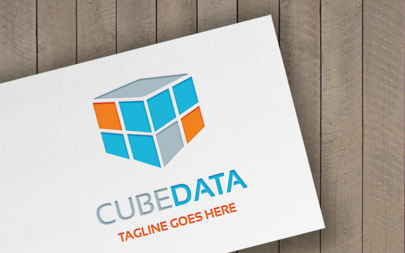 Modello di logo logo dati cubo