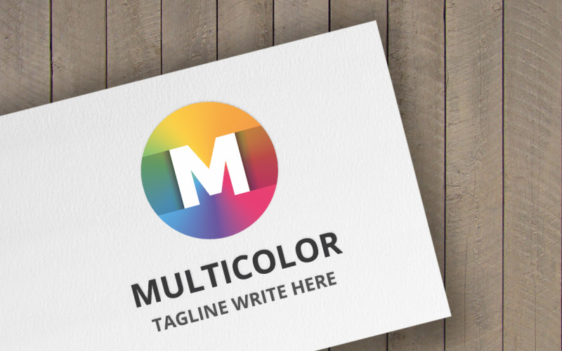 Modello di logo multicolore (lettera M)