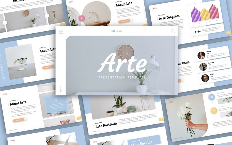 Modello PowerPoint di Arte Creative Presentation