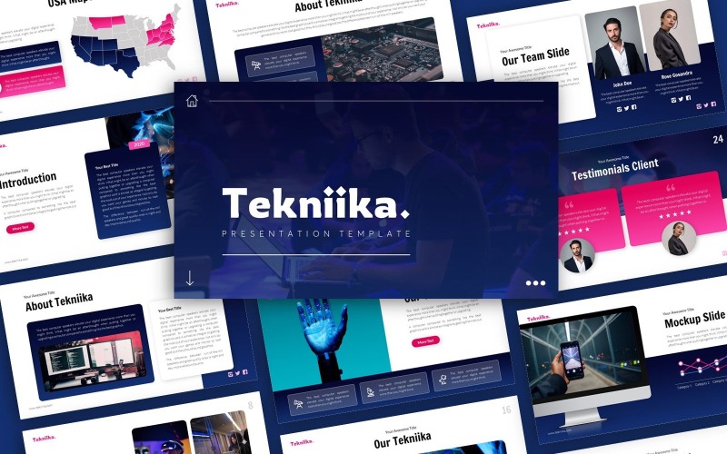 Modelo do PowerPoint para apresentação da tecnologia Tekniika